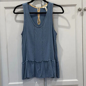 Matilda Jane Just Imagine Halle Ruffle Hem Peplum Tank Top Size Small